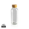 GRS recycled PET fles met bamboe dop transparant