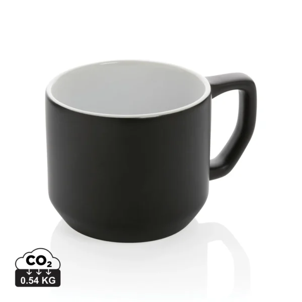 Keramische moderne mok 350 ml zwart, wit