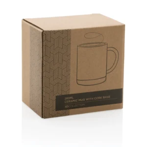 Keramische mok met kurken bodem 280 ml