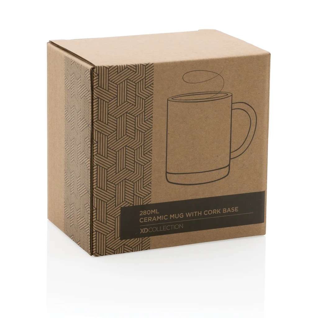 Keramische mok met kurken bodem 280 ml