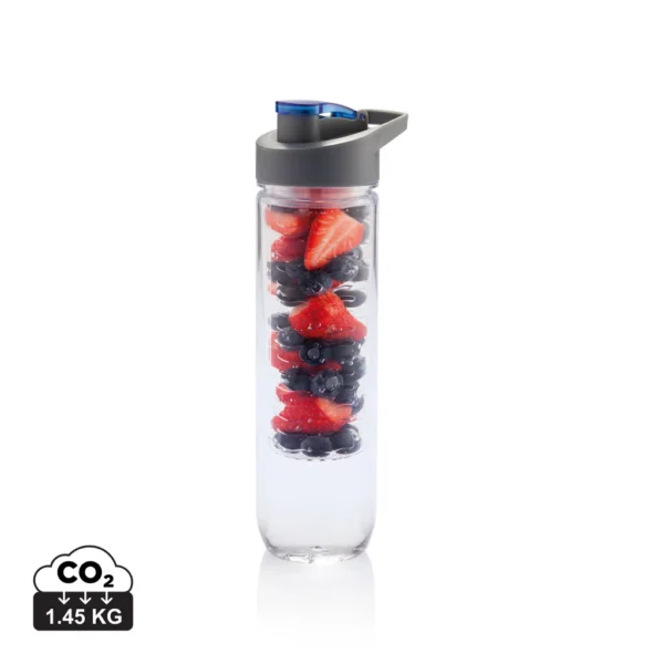 Waterfles met infuser blauw