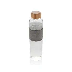 Impact borosilicaat glazen fles met bamboe deksel
