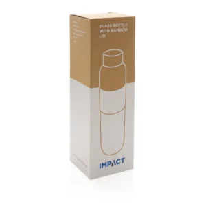 Impact borosilicaat glazen fles met bamboe deksel
