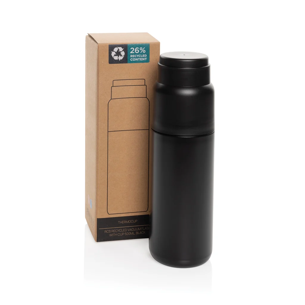 Thermocup RCS recycled geisoleerde fles met beker 500ml