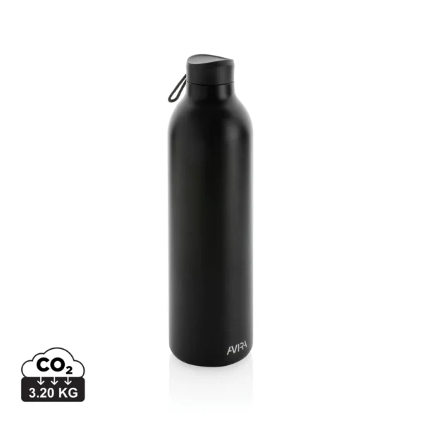 Avira Avior RCS gerecycled roestvrijstalen fles 1L zwart