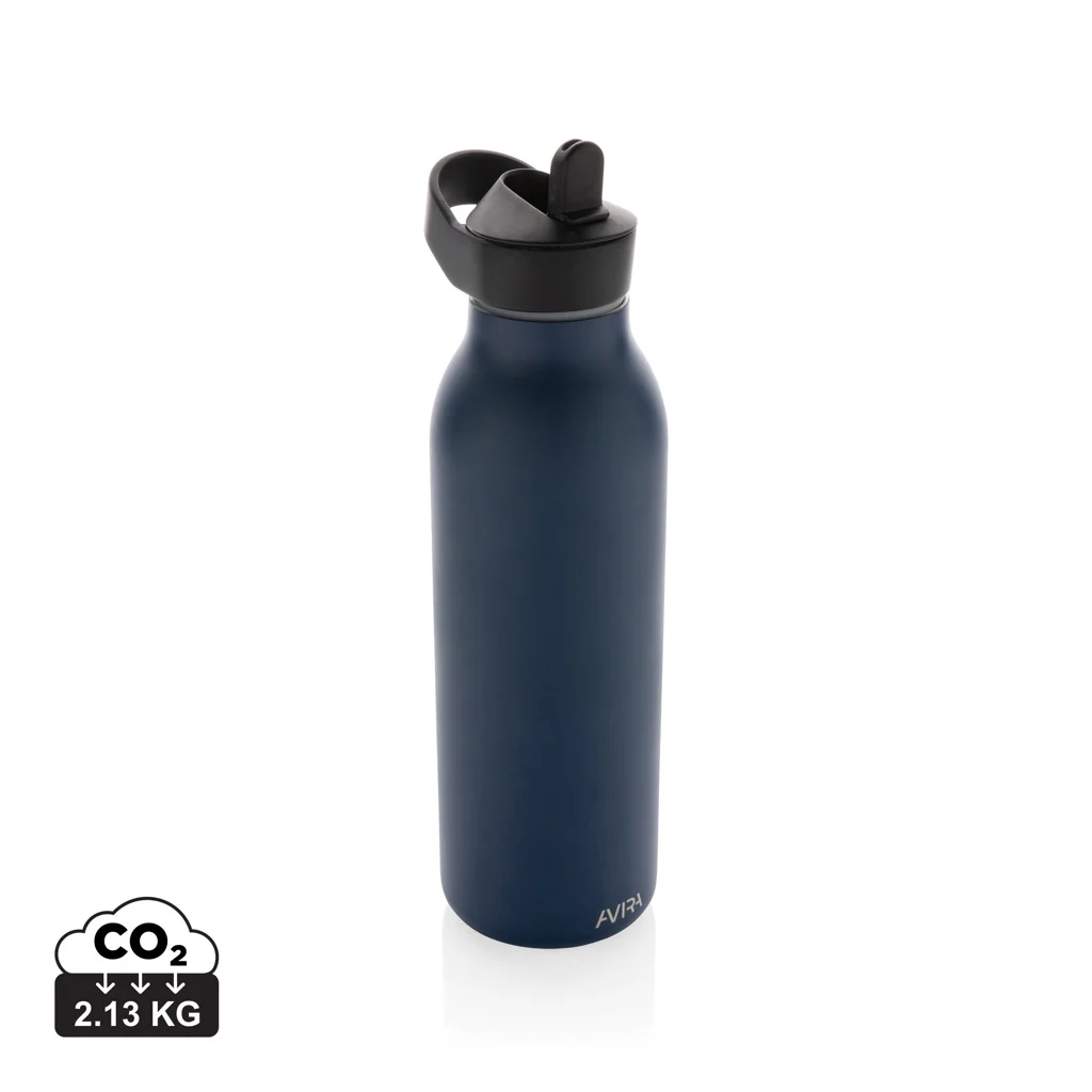 Avira Ara RCS recycled staal fliptop water fles 500ML donkerblauw