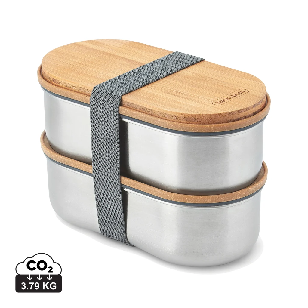 Black+Blum Stainless Steel Dubbele Bento Box grijs