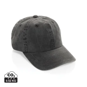 BEAU AWARE™ Washed 6 panel 270gsm cotton twill cap zwart