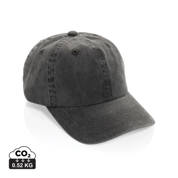 BEAU AWARE™ Washed 6 panel 270gsm cotton twill cap zwart