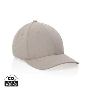 Milo AWARE™ recycled heather 6 paneel cap 200gr gebroken wit