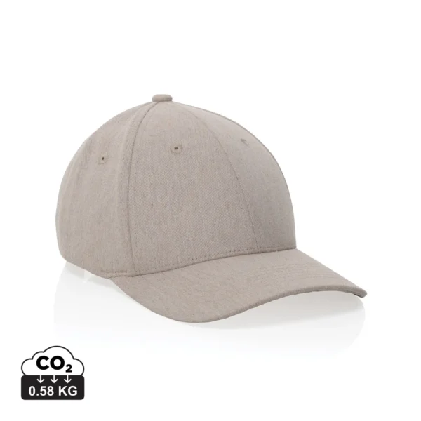 Milo AWARE™ recycled heather 6 paneel cap 200gr gebroken wit