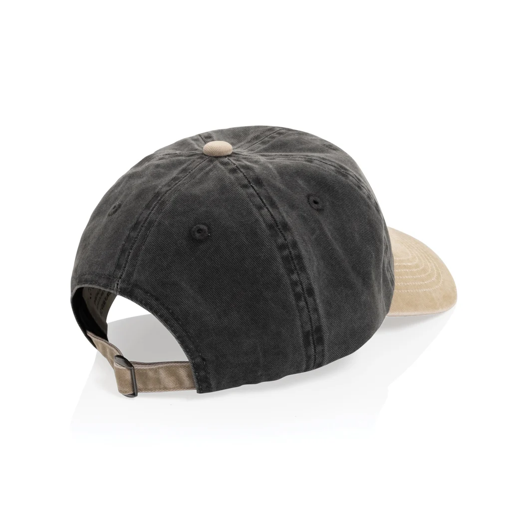 BEAU AWARE™ Washed 6 panel 270gsm cotton twill two tone cap