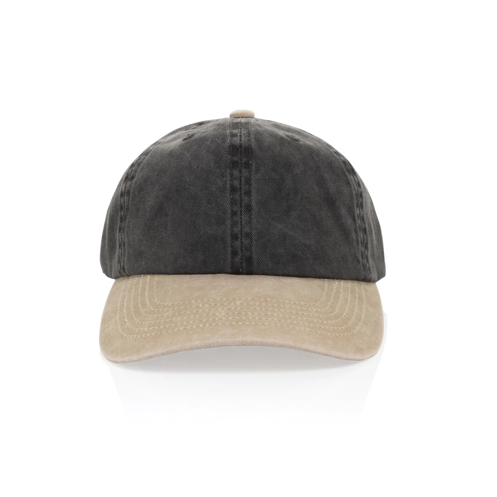 BEAU AWARE™ Washed 6 panel 270gsm cotton twill two tone cap
