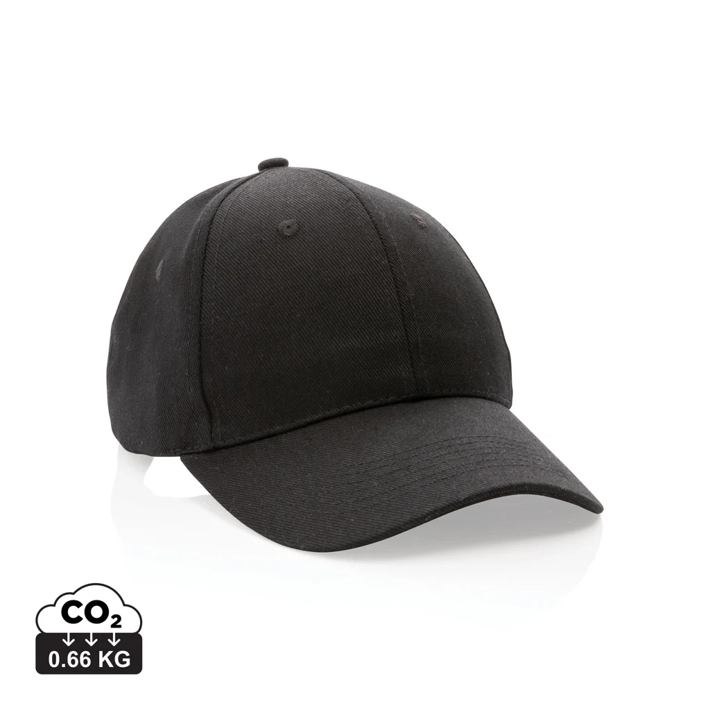 Impact AWARE™ 6 panel 280gr gerecycled katoenen cap zwart
