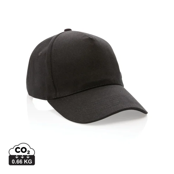 Impact AWARE™ 5 panel 280gr recycled katoenen cap zwart