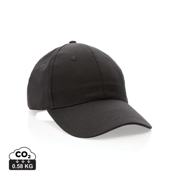 Impact AWARE™ 6 panel 190gr gerecycled katoenen cap zwart