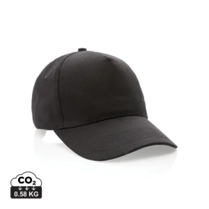 Impact AWARE™ 5 panel 190gr gerecycled katoenen cap zwart