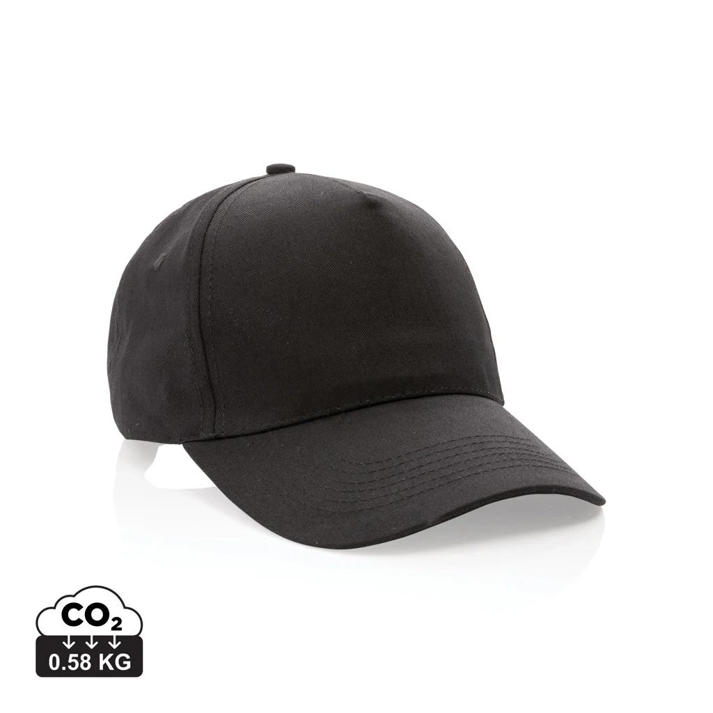 Impact AWARE™ 5 panel 190gr gerecycled katoenen cap zwart