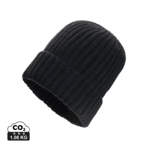 Kennedi AWARE™ Polylana®beanie met brede rib zwart