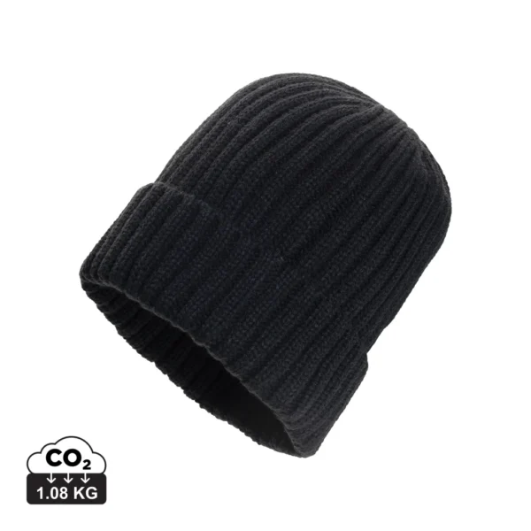 Kennedi AWARE™ Polylana®beanie met brede rib zwart