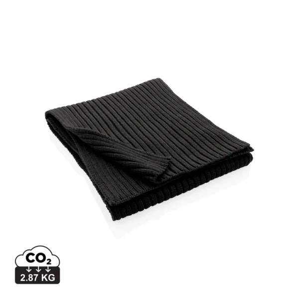 Impact AWARE™ Polylana® dubbel gebreide sjaal 180x25cm zwart
