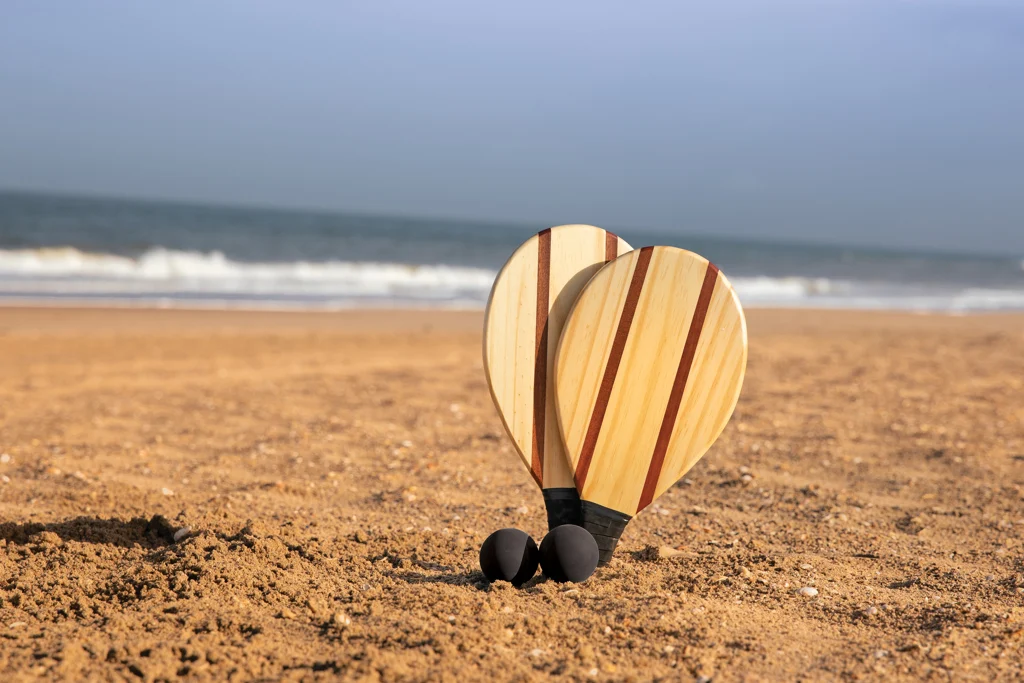Houten frescobol tennis set