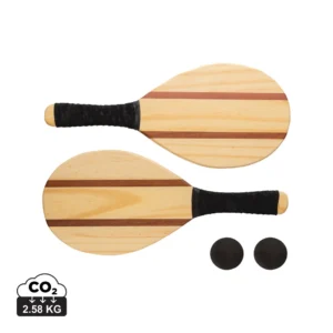 Houten frescobol tennis set bruin