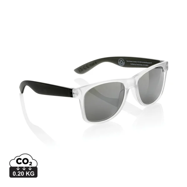 Gleam RCS zonnebril met gerecycled PC spiegelglas zwart, wit