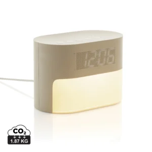 LumaRise RCS gerecycled plastic wekker met witte ruis beige