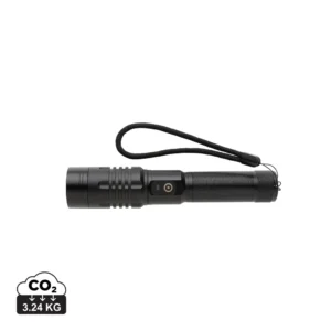 Gear X USB oplaadbare zaklamp zwart
