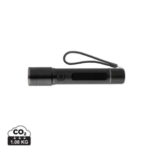 Gear X RCS gerecycled aluminium USB-oplaadbare zaklamp zwart