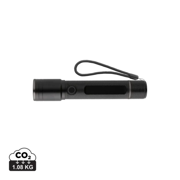 Gear X RCS gerecycled aluminium USB-oplaadbare zaklamp zwart