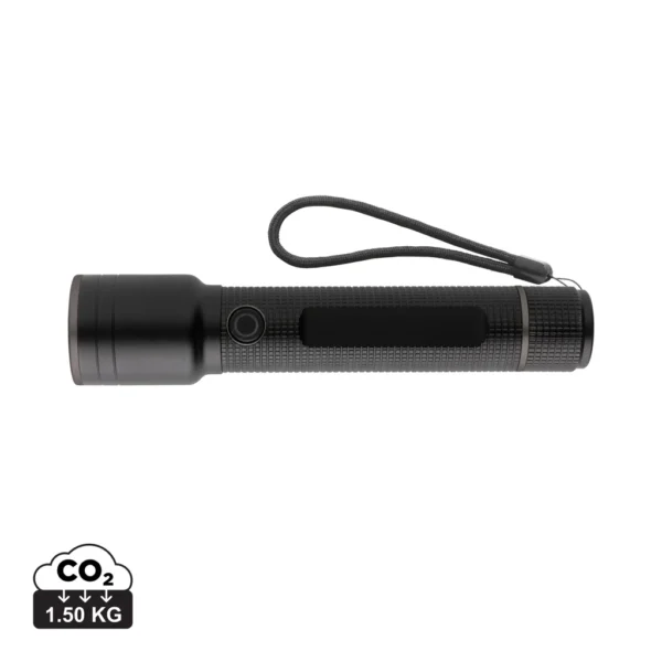 Gear X RCS gerecycled aluminium USB-oplaadbare zaklamp large zwart
