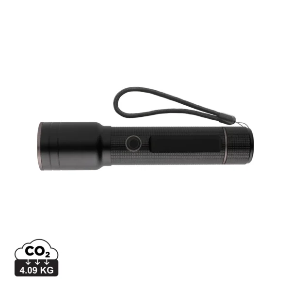 RCS gerecycled aluminium heavy duty USB-oplaadbare zaklamp zwart