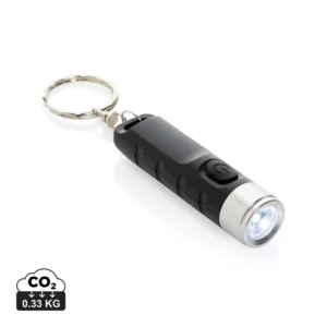 Globix RCS gerecycled plastic USB oplaadbare zaklamp zwart