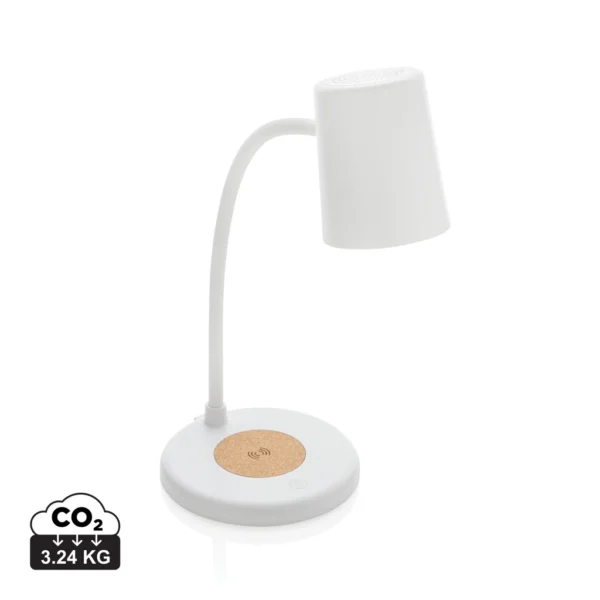 Zenara RCS 15W draadloze bureaulamp van gerecycled plastic wit