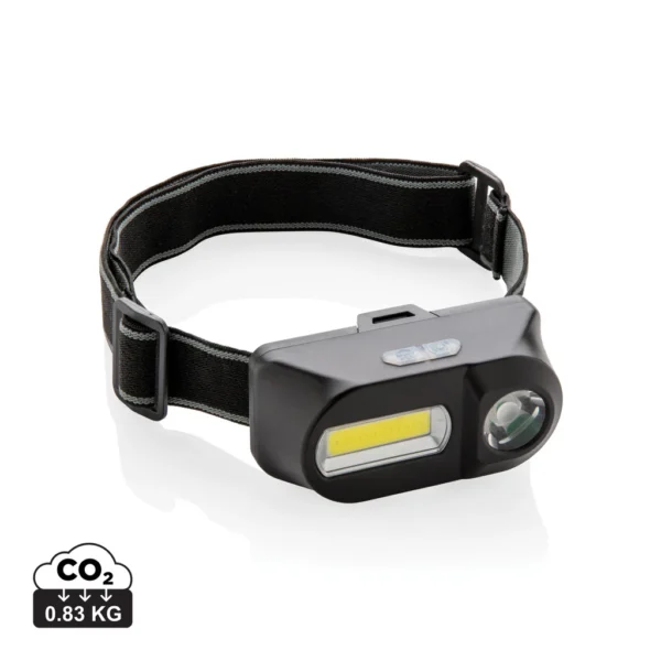 COB en LED hoofdlamp zwart