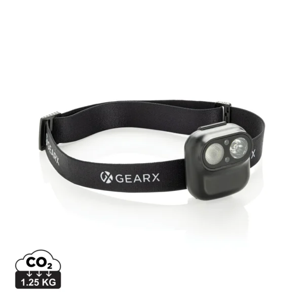 Gear X RCS recycled plastic hoofd lamp met motion sensor zwart