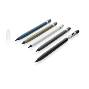 Aluminium inktloze pen met gum