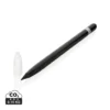 Aluminium inktloze pen met gum zwart
