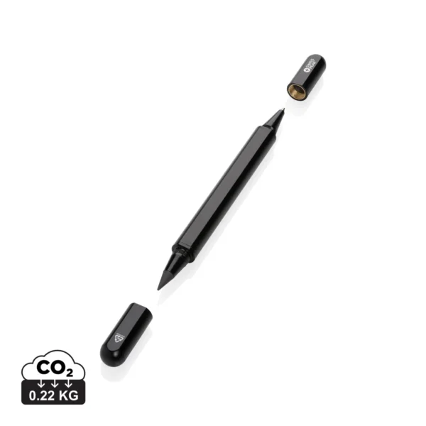 Swiss Peak Storm RCS gerecycled aluminium duo pen zwart