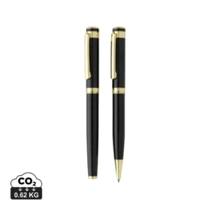 Swiss Peak Luca RCS recycled brass deluxe pen set zwart