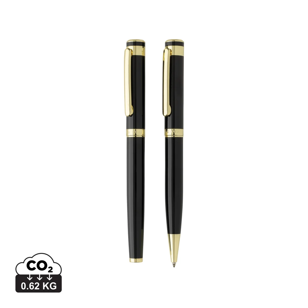 Swiss Peak Luca RCS recycled brass deluxe pen set zwart