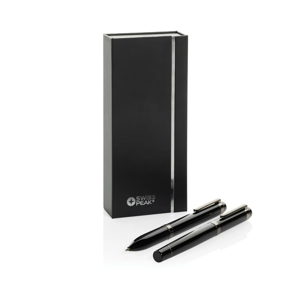 Swiss peak OSLO recycled stainless steel deluxe pen set