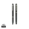 Swiss peak OSLO recycled stainless steel deluxe pen set zwart