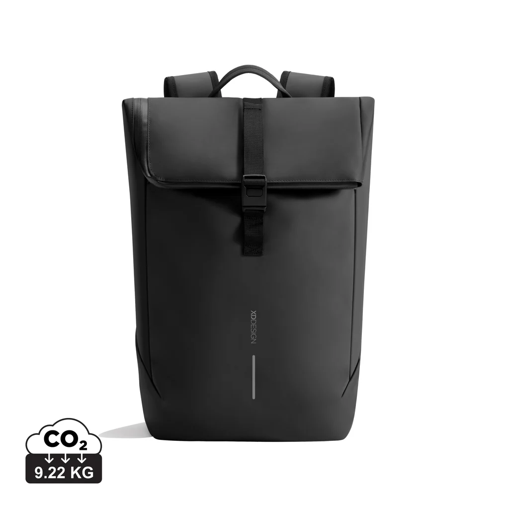 Urban waterbestendige flap-top rugzak zwart, grijs