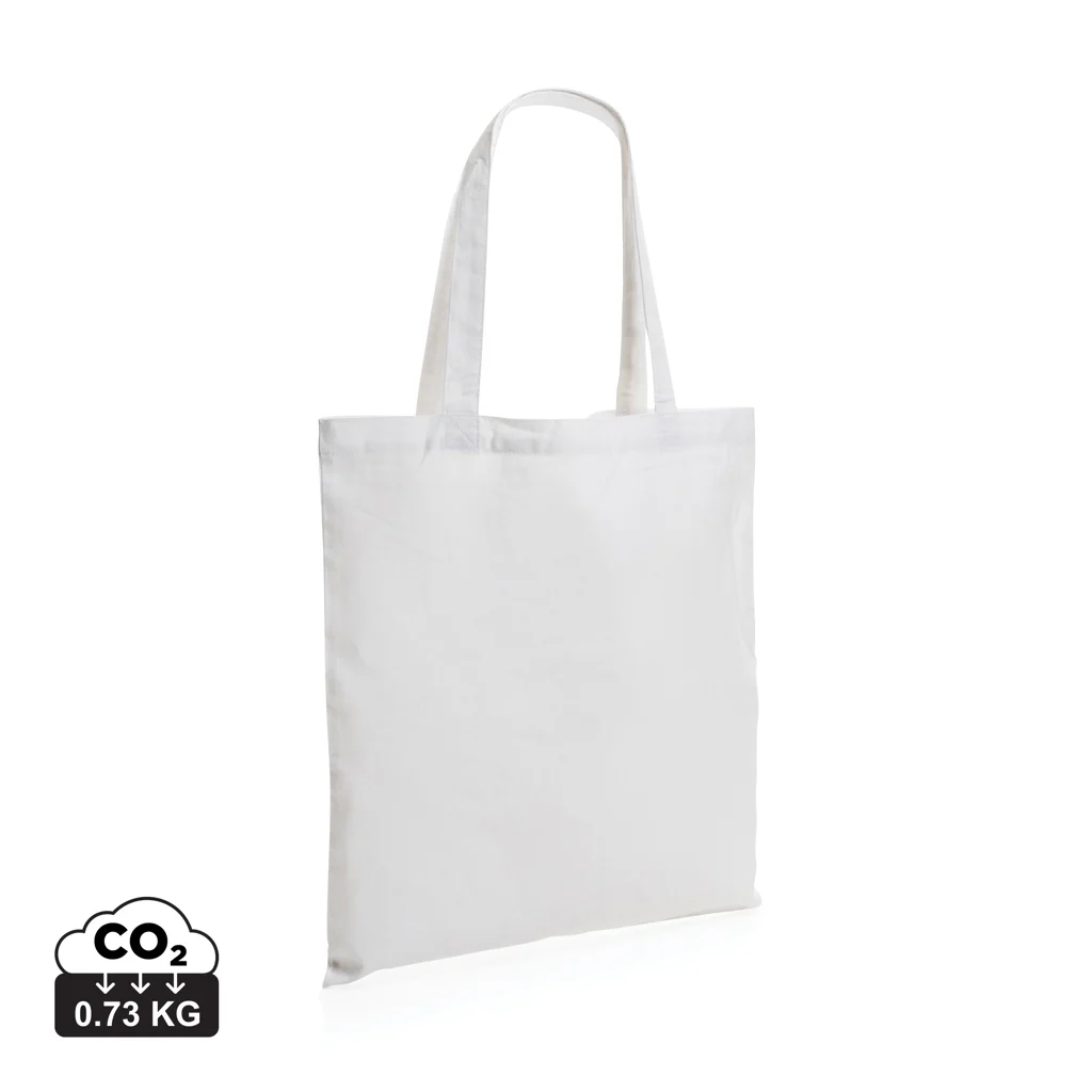 Impact AWARE™ gerecycled katoenen draagtas 145gsm wit
