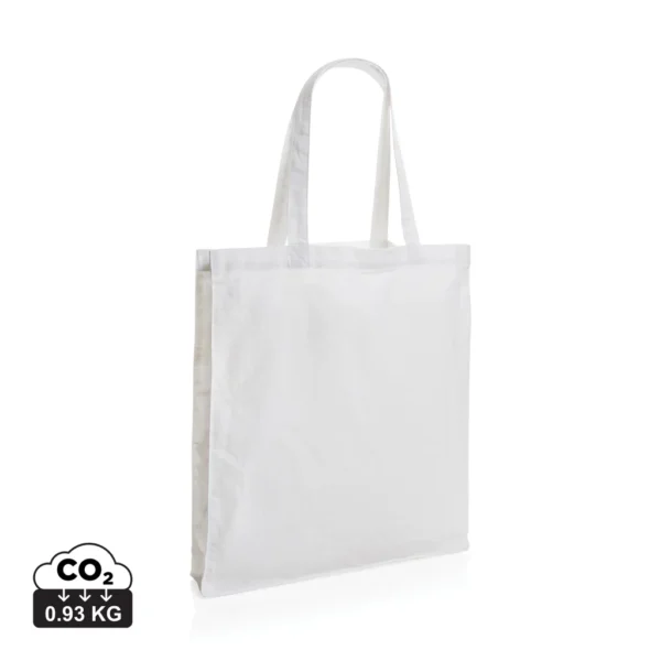 Impact AWARE™ gerecycled katoenen draagtas met bodem 145gsm wit