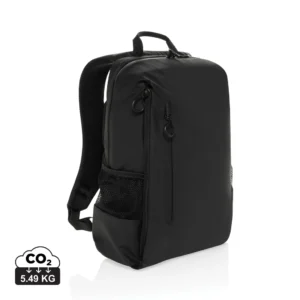 Lima Aware™ RPET waterbestendige 15,6 inch laptop rugzak zwart