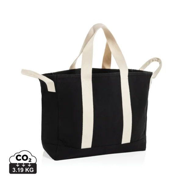 BEAU AWARE™ strandtas van 400gsm gerecycled canvas zwart